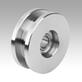 Guide rollers, steel with flange both sides