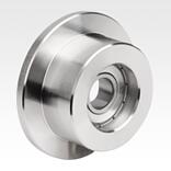 Guide rollers, steel with flange one side