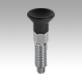 Indexing plungers ECO, steel or stainless steel, with plastic mushroom grip