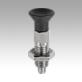 Indexing plungers ECO, steel or stainless steel, with plastic mushroom grip and locknut