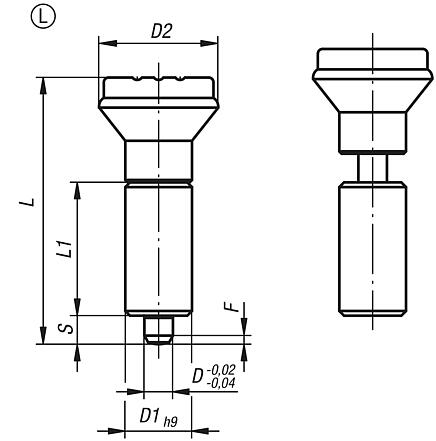 Plastik mantar tutamaklı bileziksiz düz tip çelik veya paslanmaz çelik indeksleme pistonları