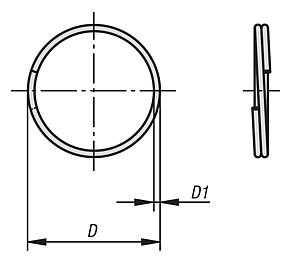 Key ring, stainless steel