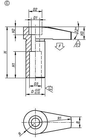 Uzatılmış sıkıştırma demirli bağlama kancası, Form C