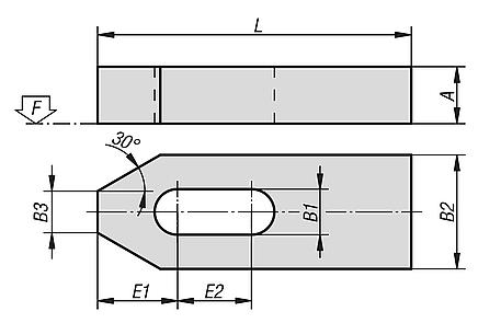Clamp straps, flat, similar to DIN 6314, steel or aluminium