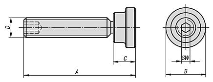 Grub screws with thrust pad