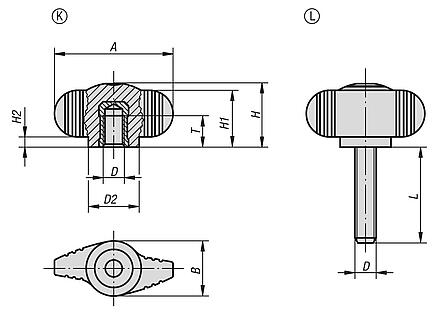 Antistatik "Miniwing" kanatlı tutamaklar