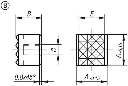 Tutucu tamponlar, kare, Form B