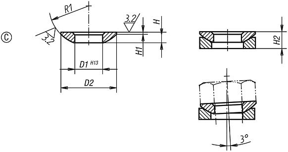 Çanak pullar, Form C DIN 6319, sürüm 10/01