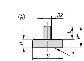 Mıknatıslar, dıştan dişli (pot mıknatıs), sert ferrit, Form A