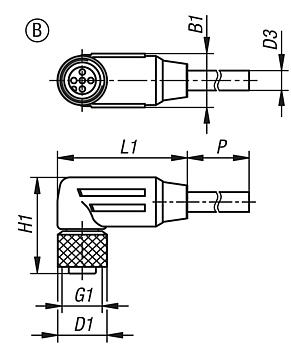 Konnektör, vidalı bağlantılı, Form B