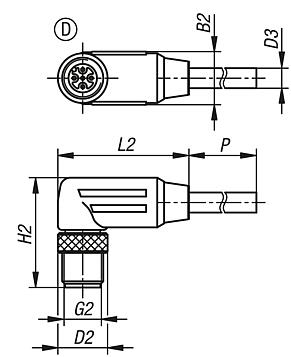 Konnektör, vidalı bağlantılı, Form D