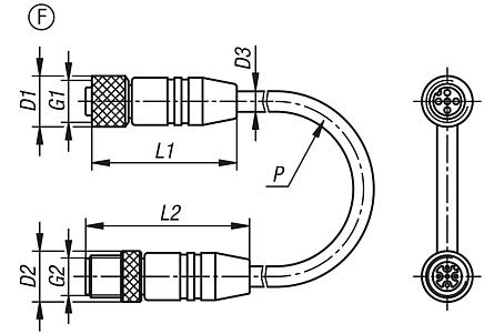 Konnektör, vidalı bağlantılı, Form F