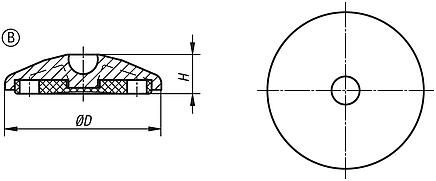 Disk, mafsallı ayaklar için, antistatik, Form B