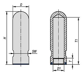 Vida dişi kapakları, paslanmaz çelik Hygienic DESIGN