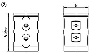 UNILOCK, 5 akslı temel modül, çift gerdirme, sistem boyutu 80 mm, Ayak olmadan