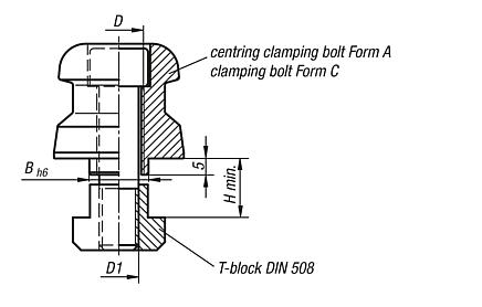 UNILOCK T-slot centring clamp bolt system size 80 mm
