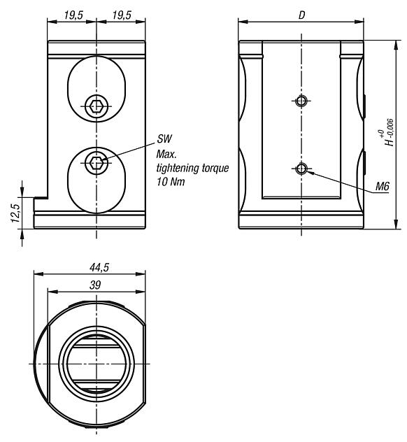 UNILOCK 5-axis basic module, double clamp system size 50 mm