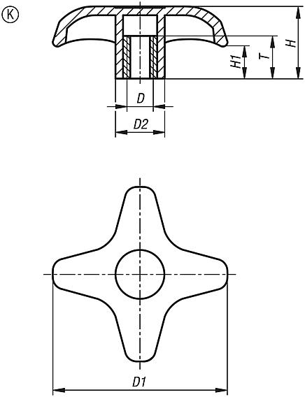 Çapraz tutucular, yumuşak, Form K