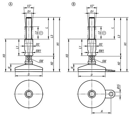 Makine ayakları Hygienic DESIGN