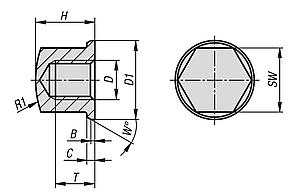 Başlıklı somunlar, kompakt Hygienic DESIGN 