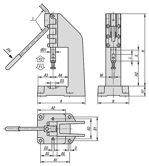 Toggle press, manual version