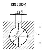 Disk tipi el çarkları, alüminyum, döndürülebilir silindirik çark kollu, Form C, geçme delikli ve uygu kamalı